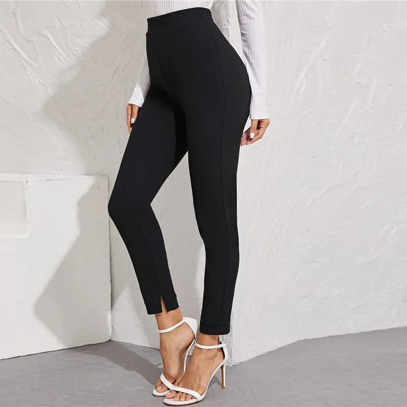 Women's Autumn High-Waist Skinny Leggings With Pockets