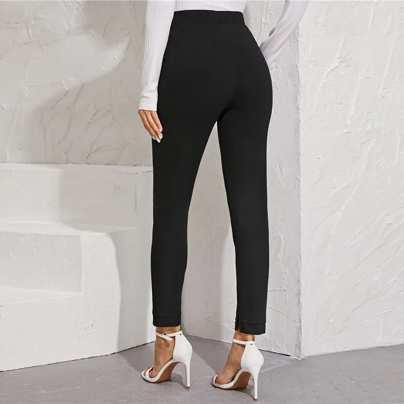 Women's Autumn High-Waist Skinny Leggings With Pockets