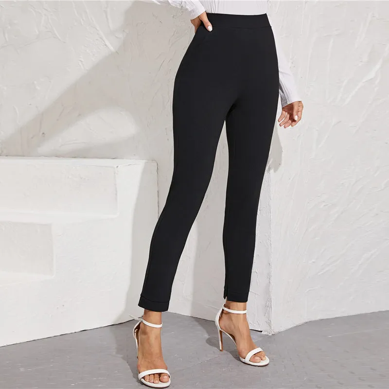 Women's Autumn High-Waist Skinny Leggings With Pockets