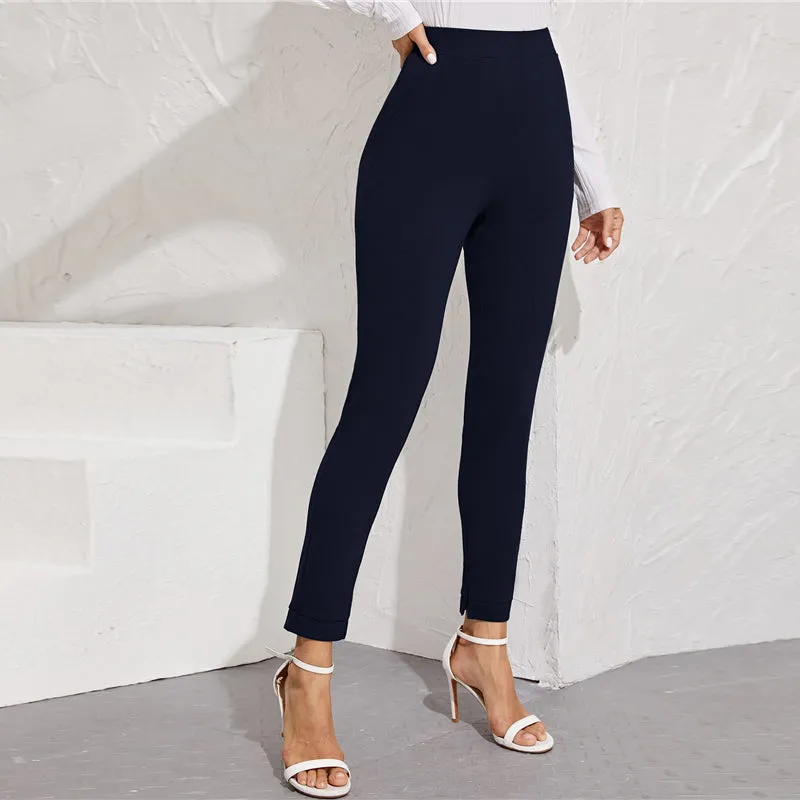 Women's Autumn High-Waist Skinny Leggings With Pockets