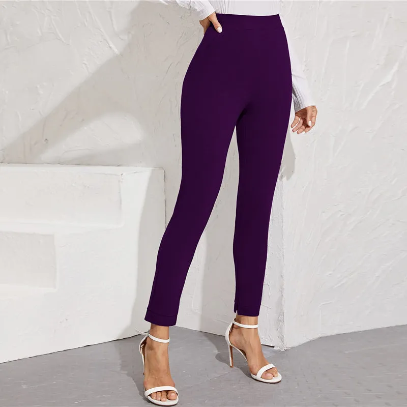 Women's Autumn High-Waist Skinny Leggings With Pockets
