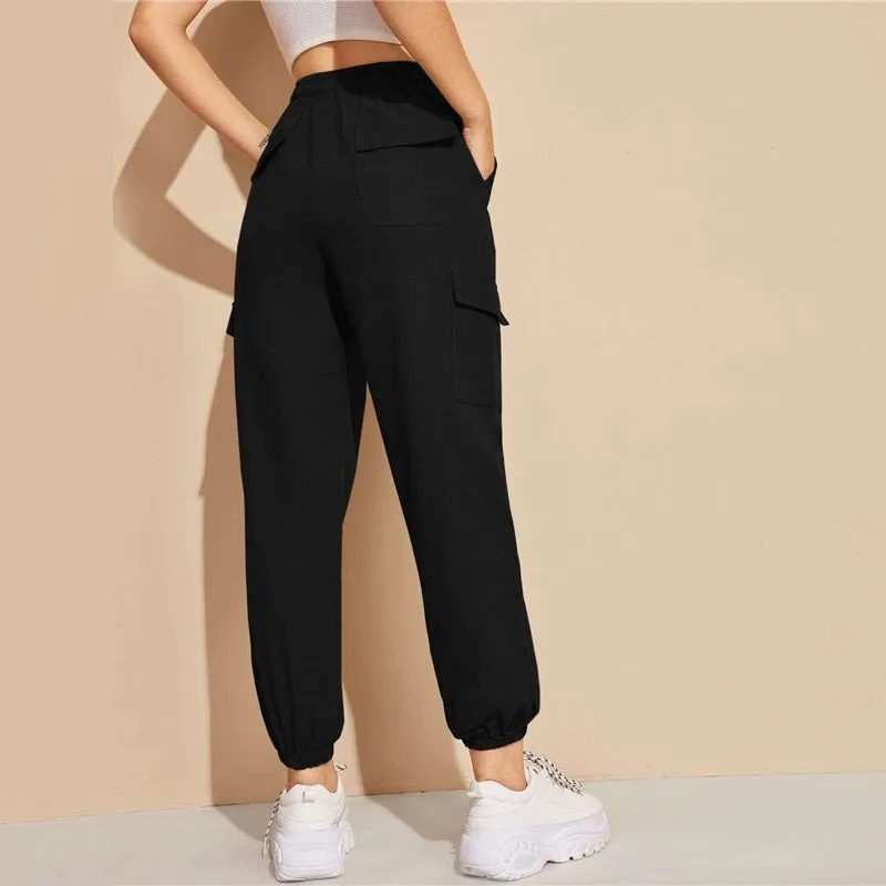 Women's Casual High-Waist Joggers With Pockets