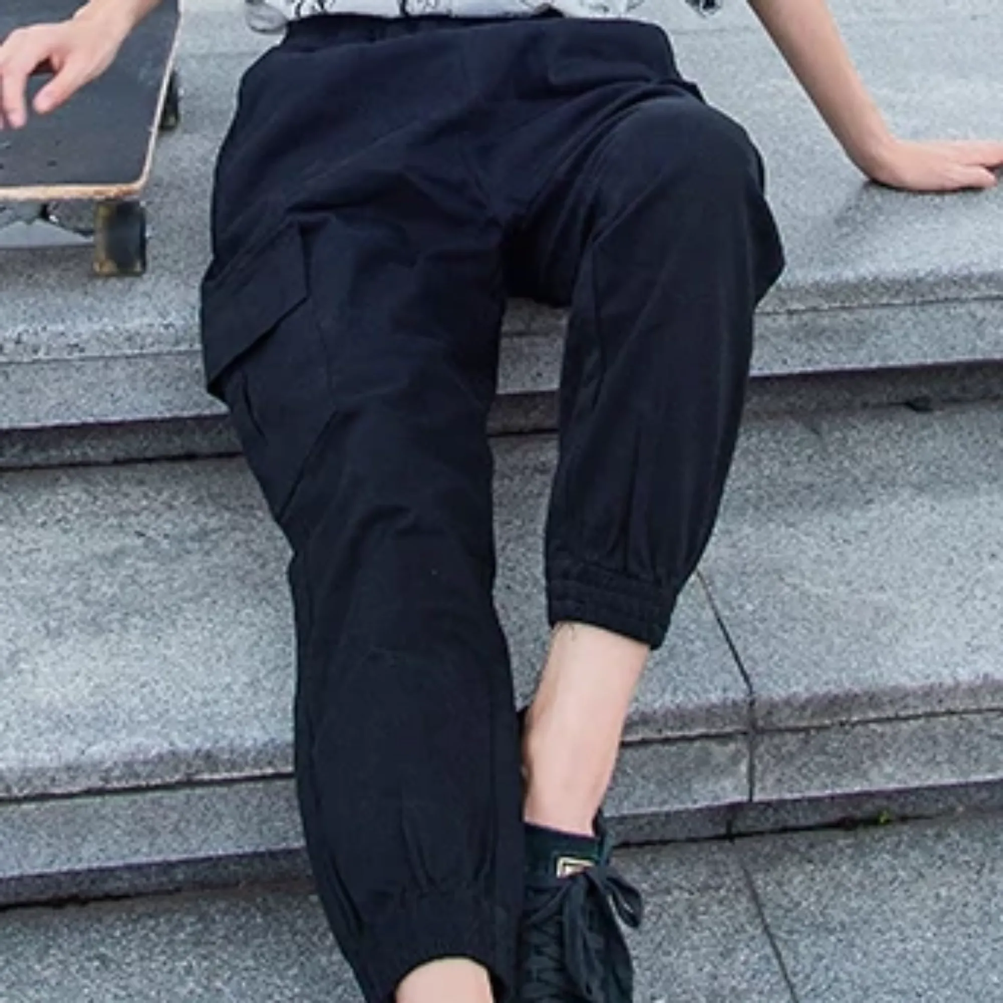 Women's Casual Polyester Loose Joggers With Pockets
