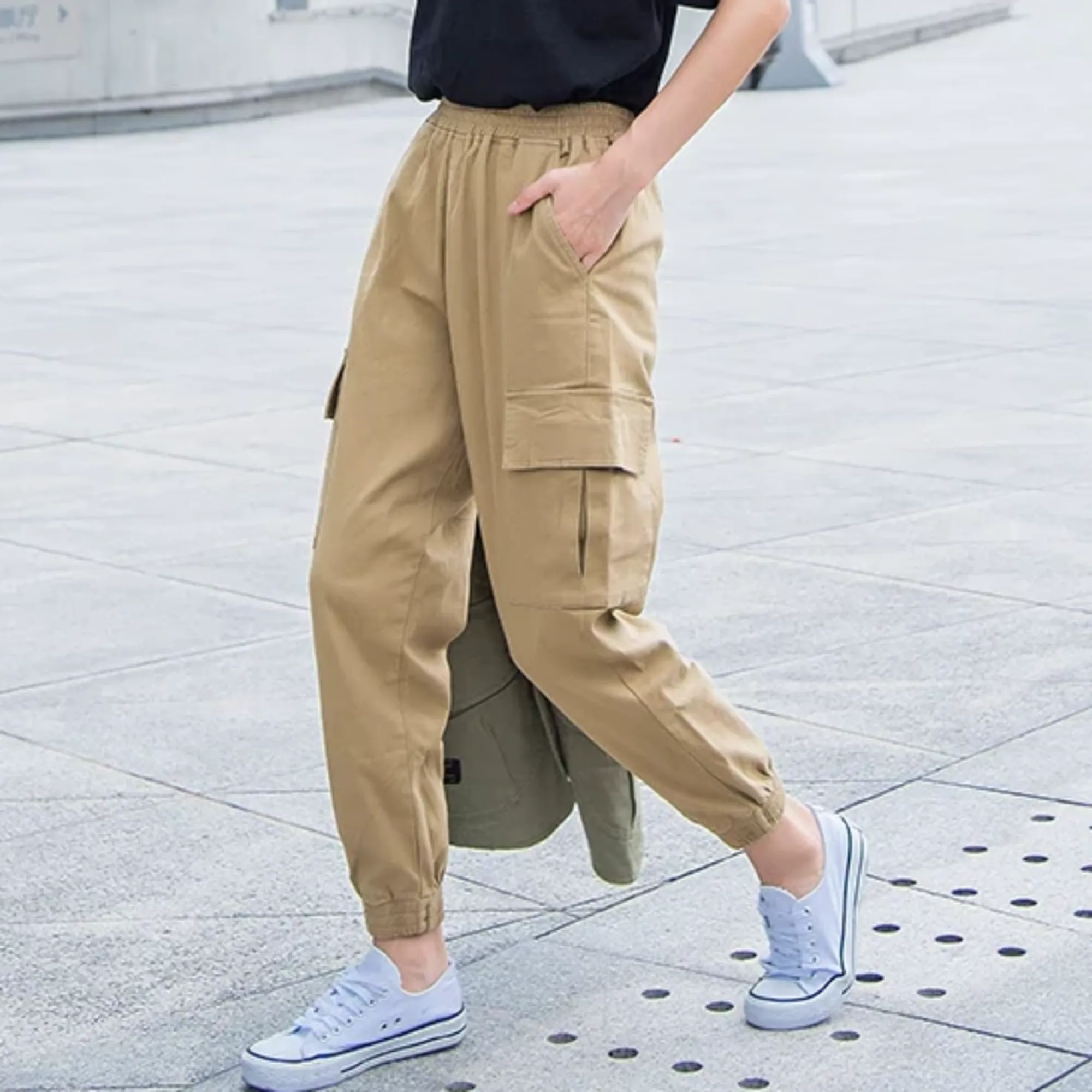 Women's Casual Polyester Loose Joggers With Pockets