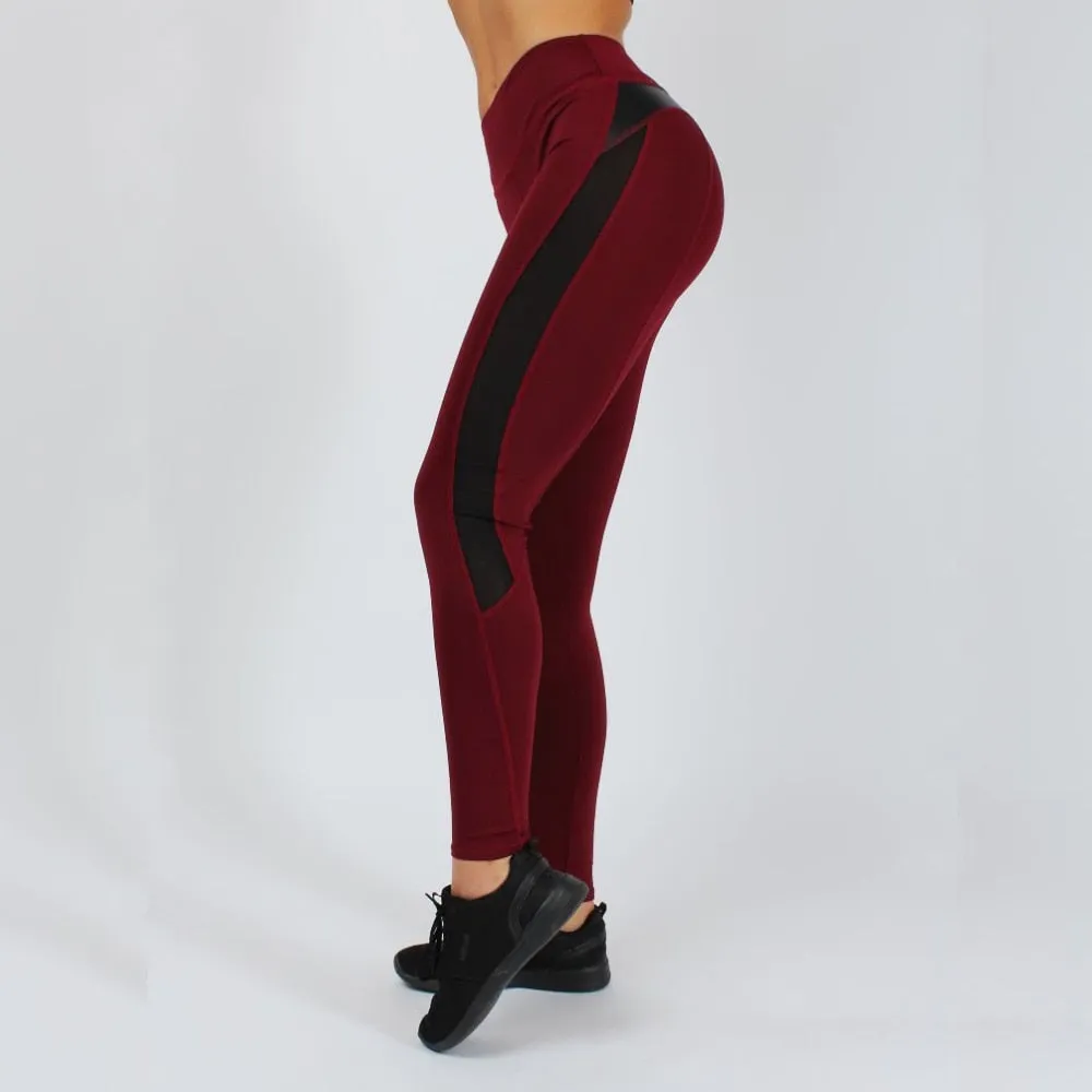 Women's Casual PU Leather Fitness Leggings