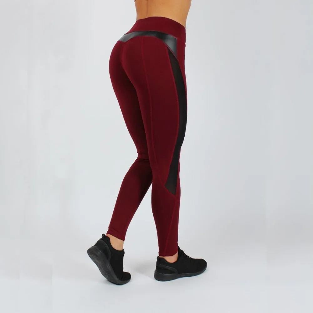 Women's Casual PU Leather Fitness Leggings