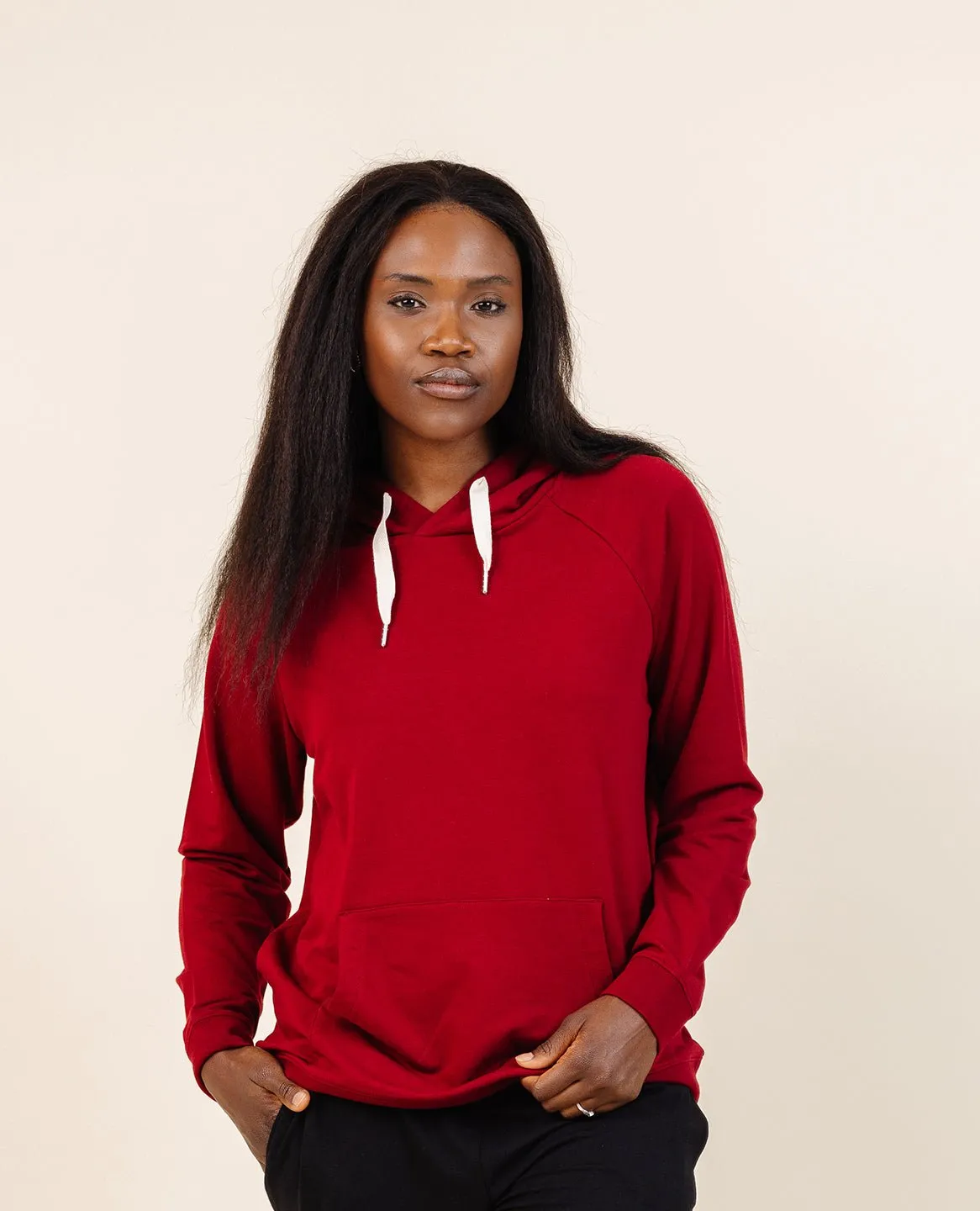 Women's Coziest Hoodie in Crimson