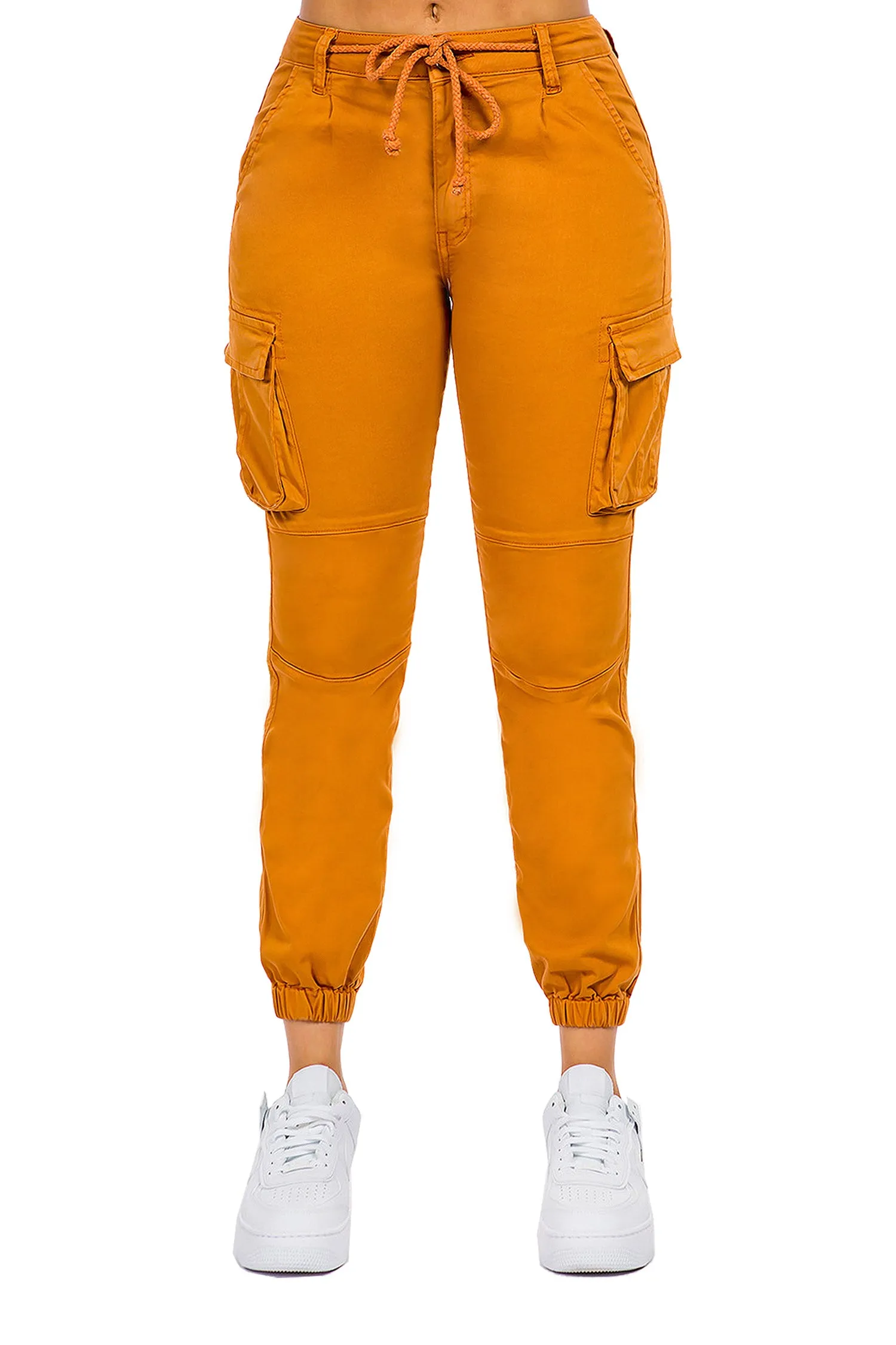 Women's Essential Basic Cropped Colored Cargo Joggers (New Colorways)
