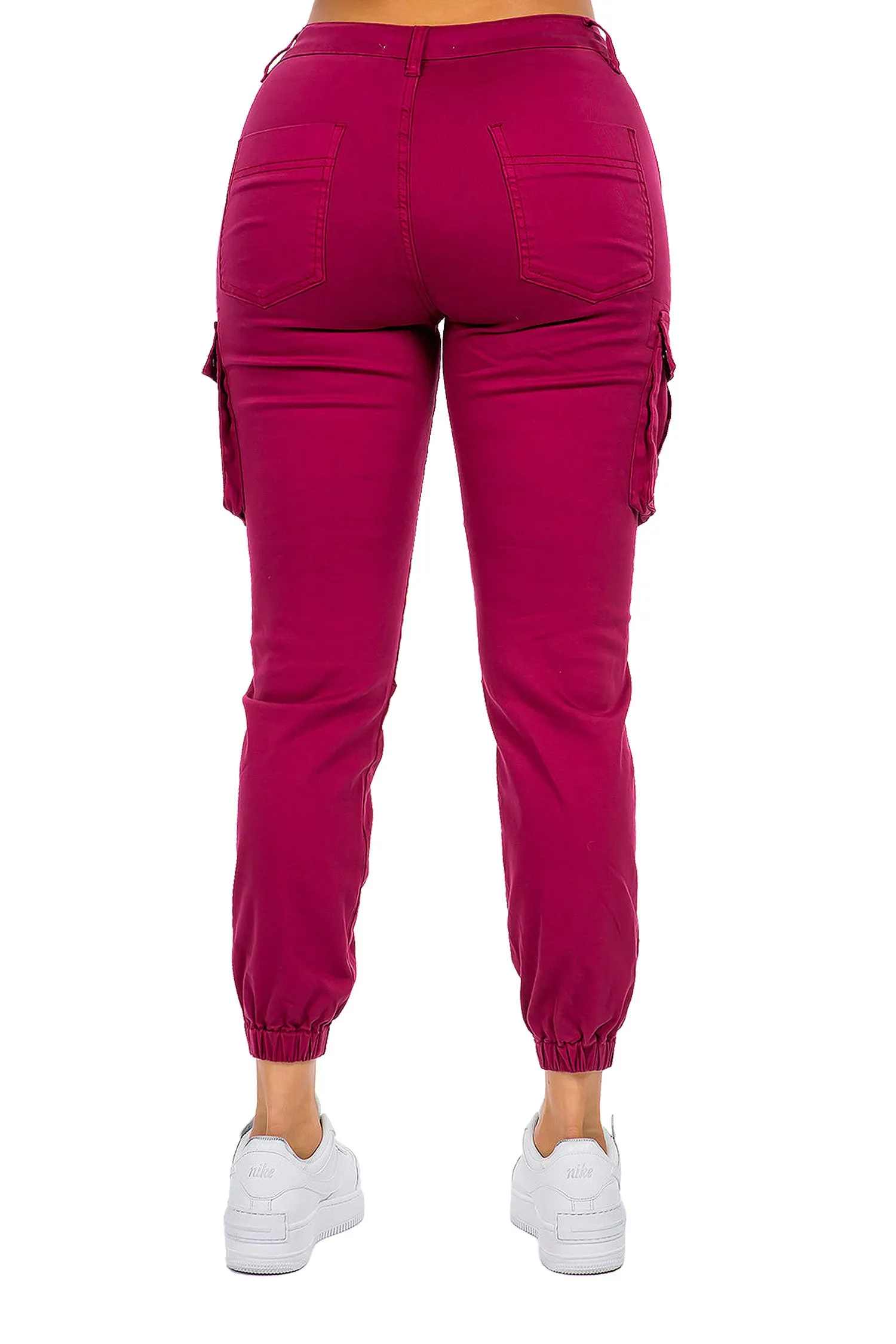 Women's Essential Basic Cropped Colored Cargo Joggers (New Colorways)