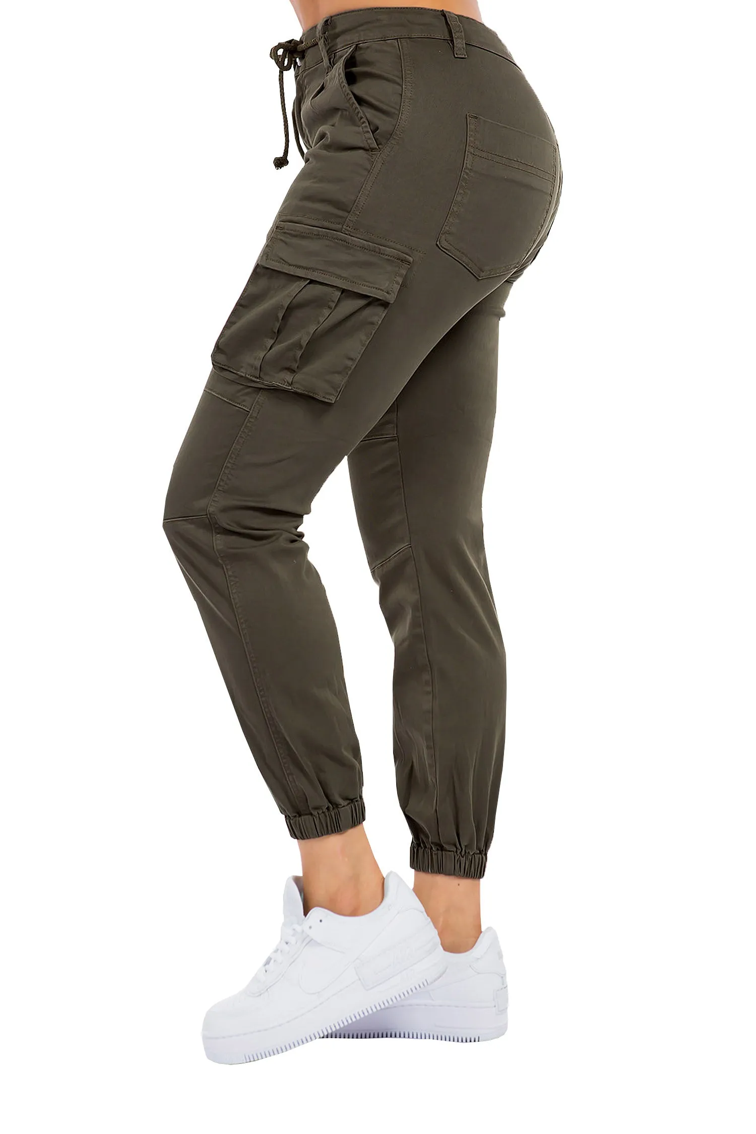 Women's Essential Basic Cropped Colored Cargo Joggers (New Colorways)