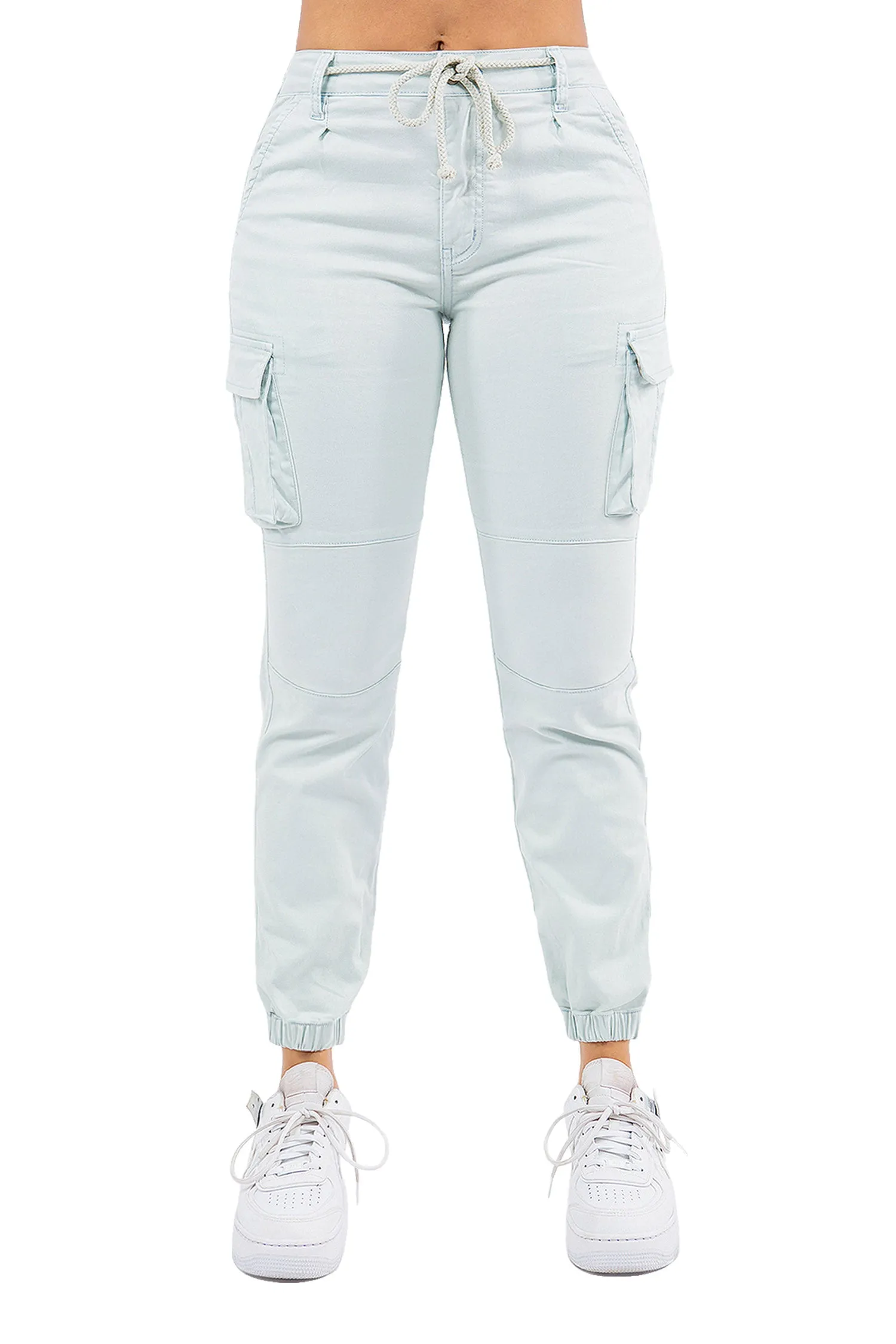 Women's Essential Basic Cropped Colored Cargo Joggers (New Colorways)