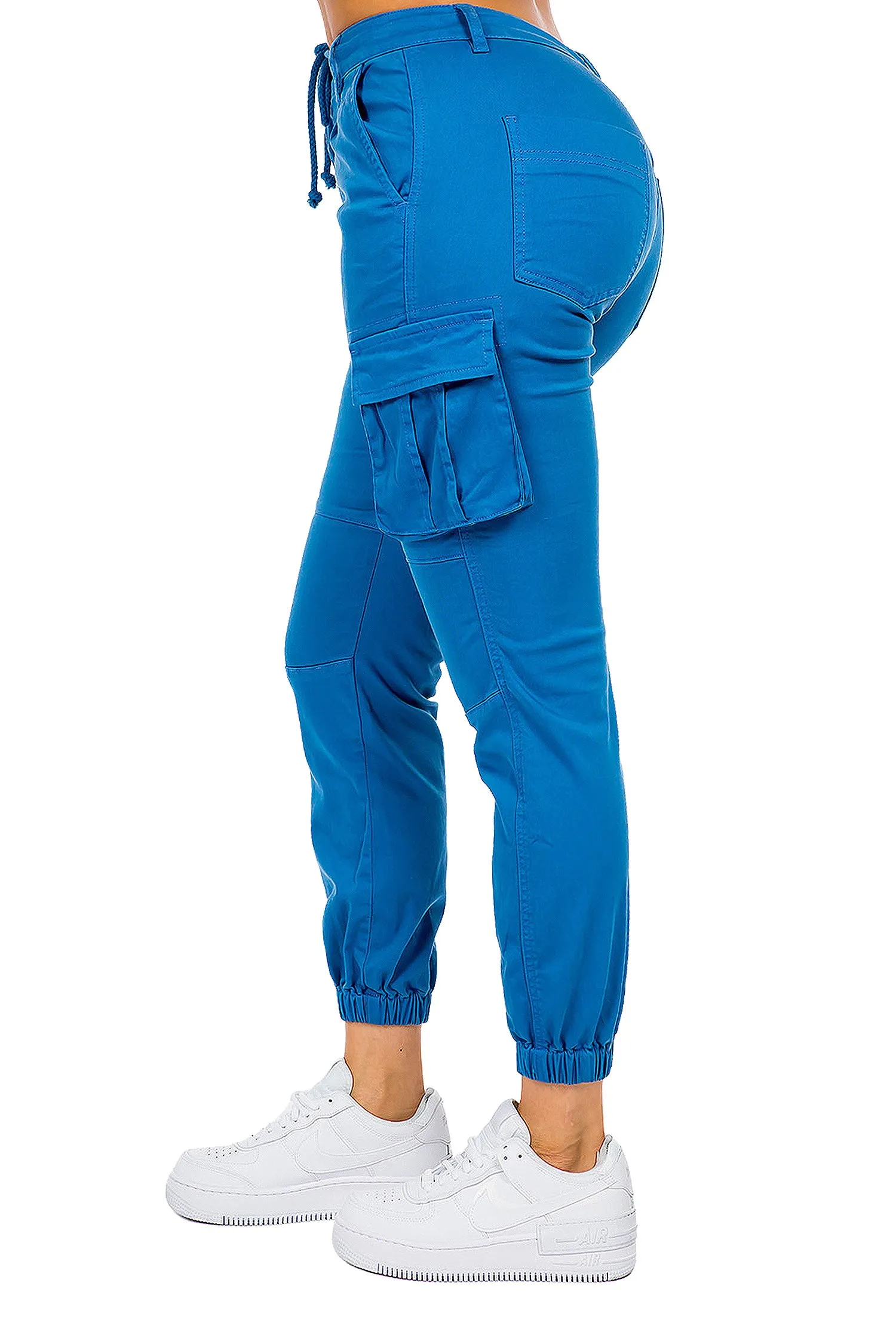 Women's Essential Basic Cropped Colored Cargo Joggers (New Colorways)