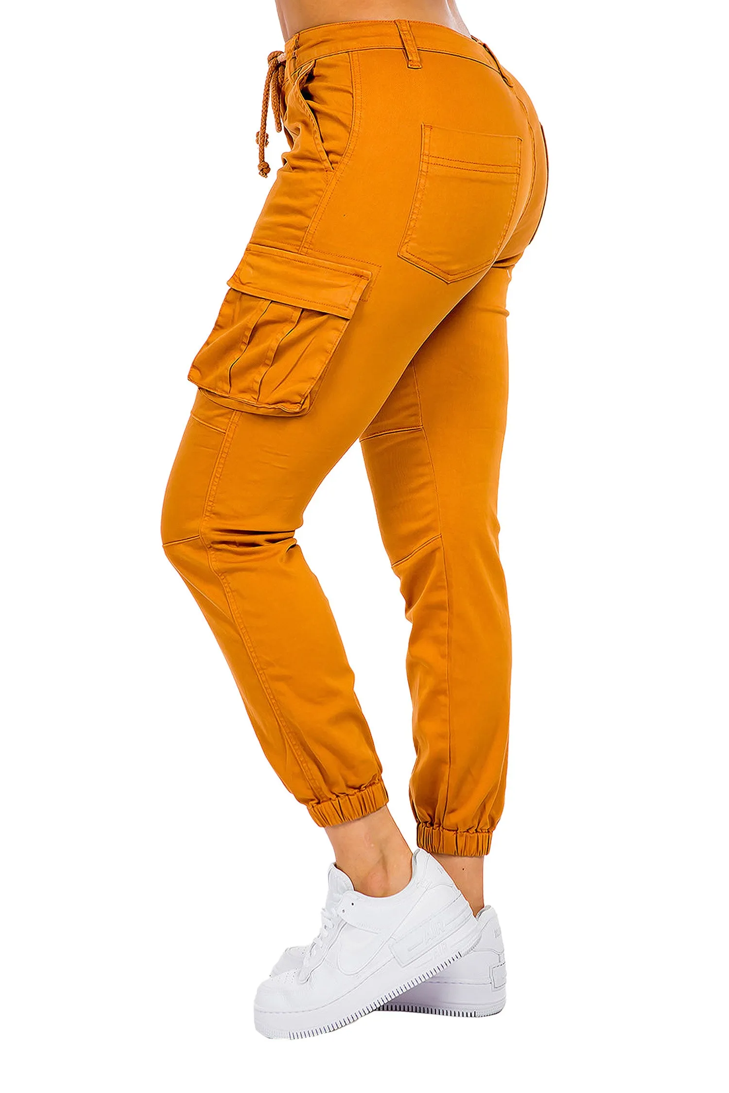 Women's Essential Basic Cropped Colored Cargo Joggers (New Colorways)
