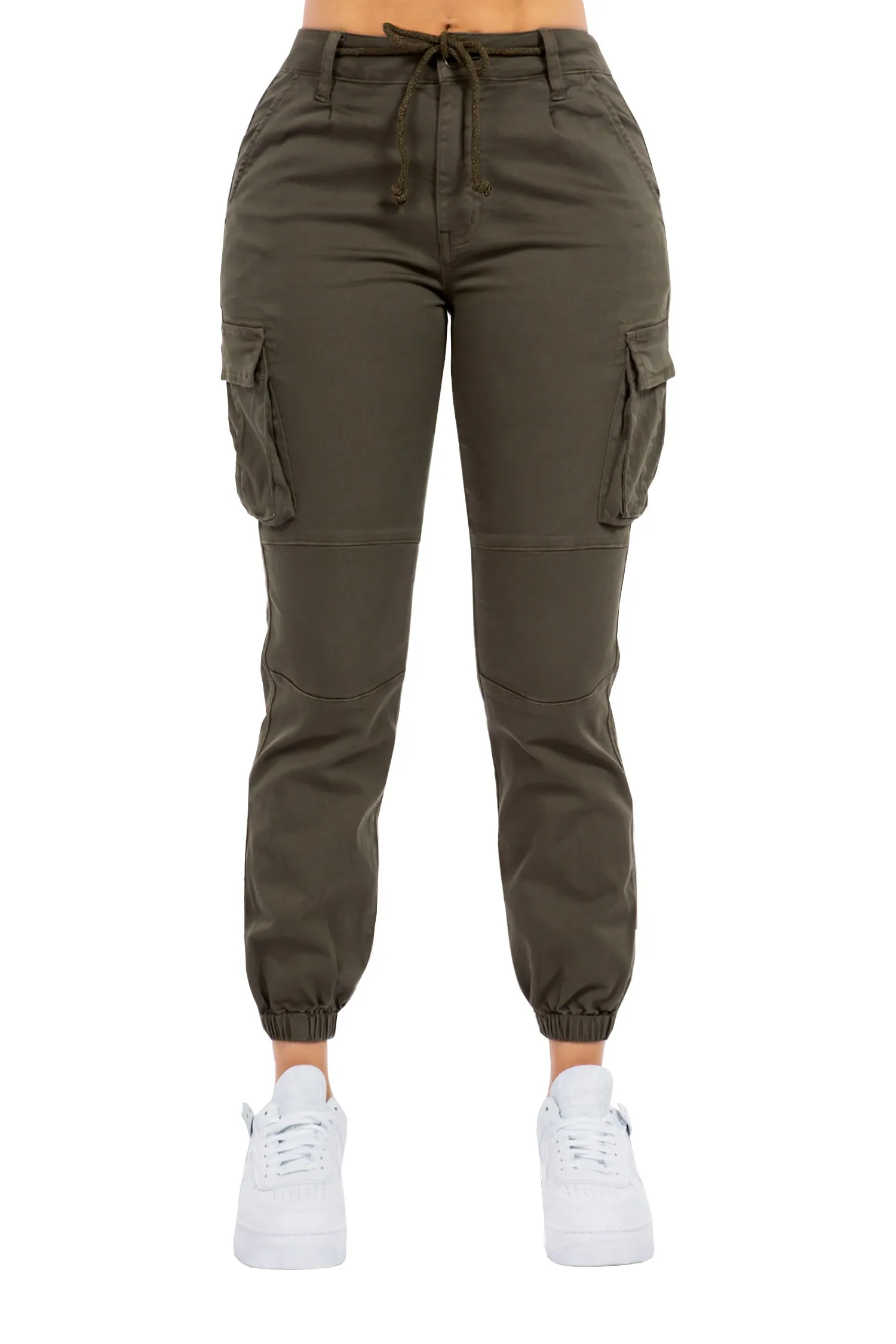 Women's Essential Basic Cropped Colored Cargo Joggers (New Colorways)