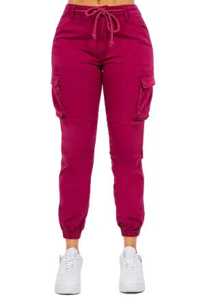 Women's Essential Basic Cropped Colored Cargo Joggers (New Colorways)