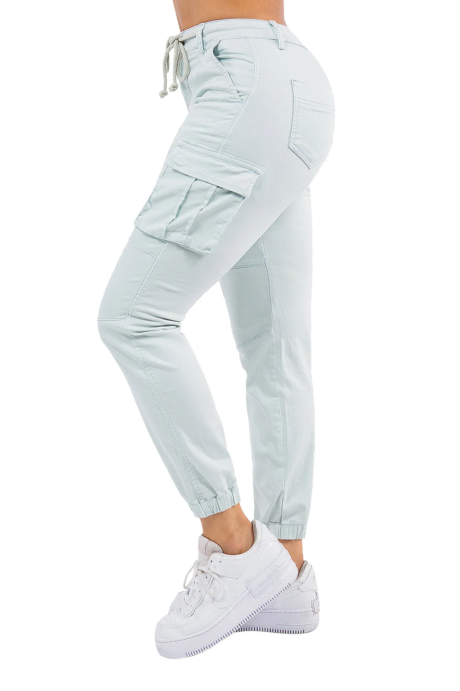 Women's Essential Basic Cropped Colored Cargo Joggers (New Colorways)