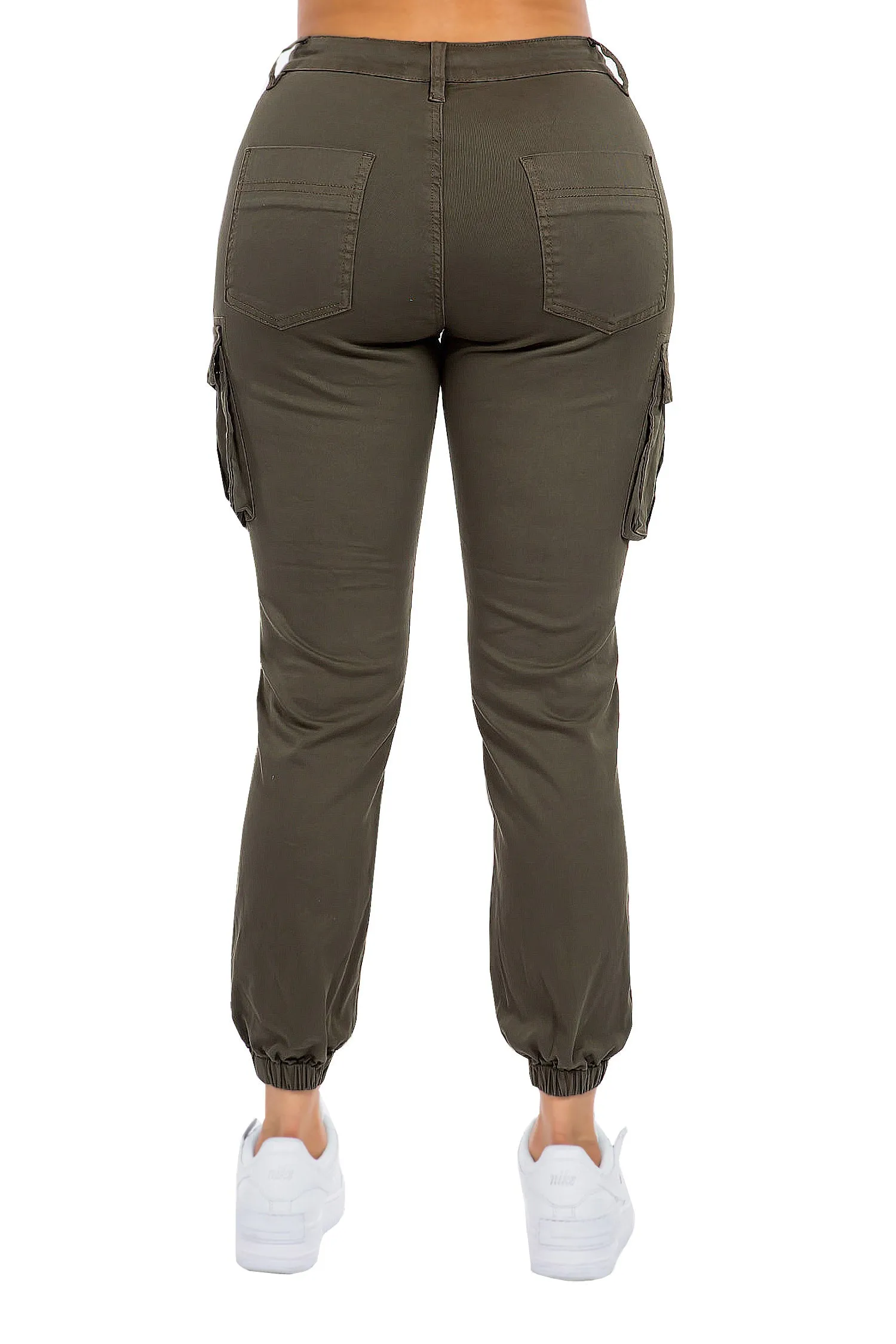 Women's Essential Basic Cropped Colored Cargo Joggers (New Colorways)