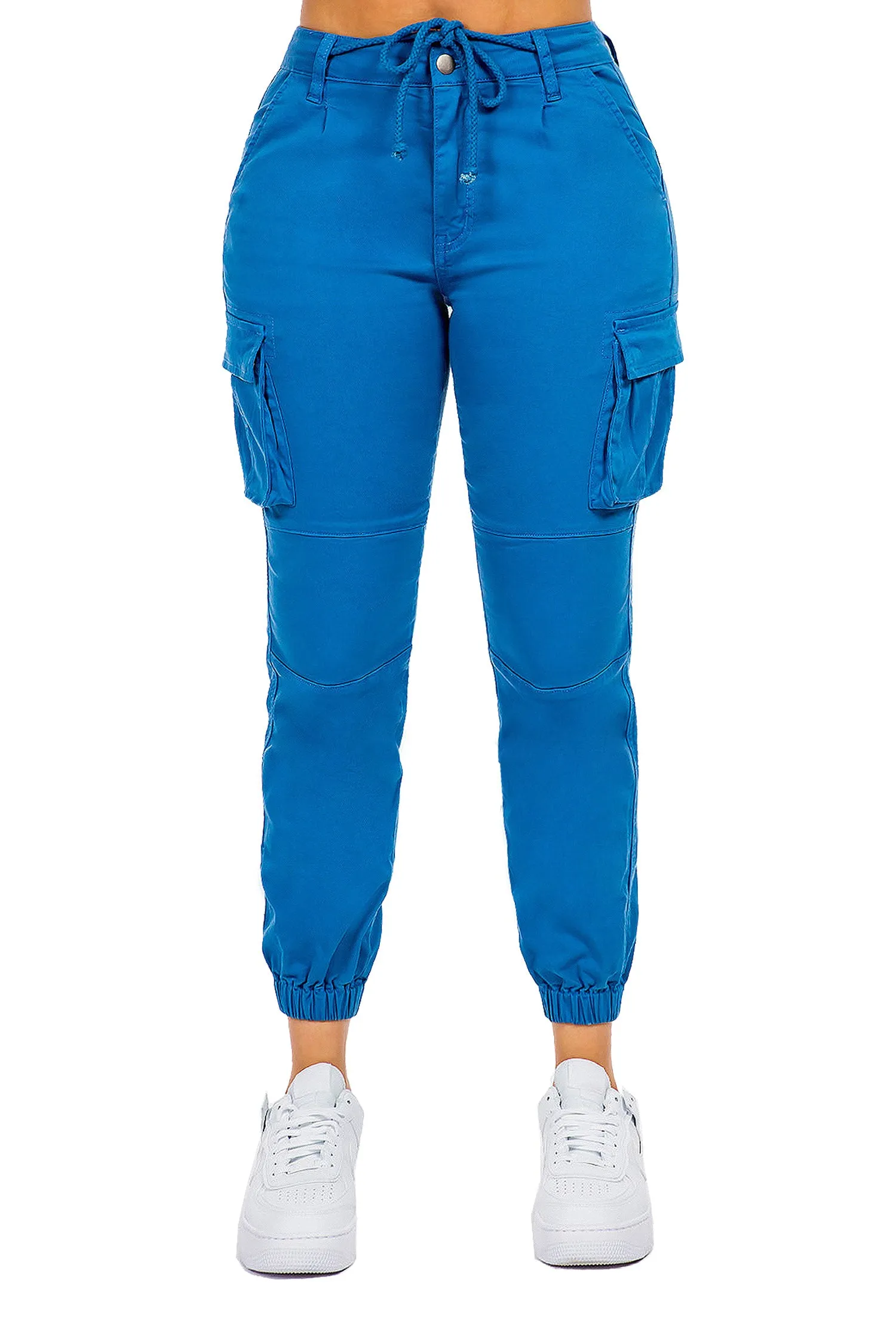 Women's Essential Basic Cropped Colored Cargo Joggers (New Colorways)