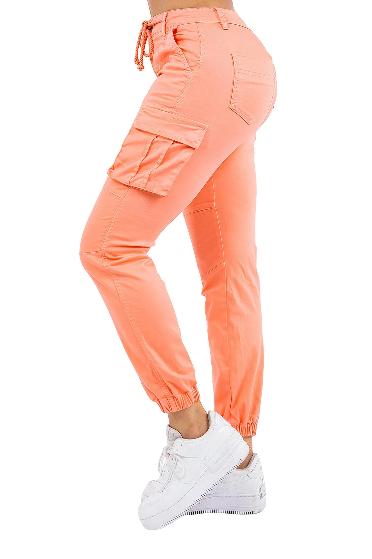 Women's Essential Basic Cropped Colored Cargo Joggers (New Colorways)