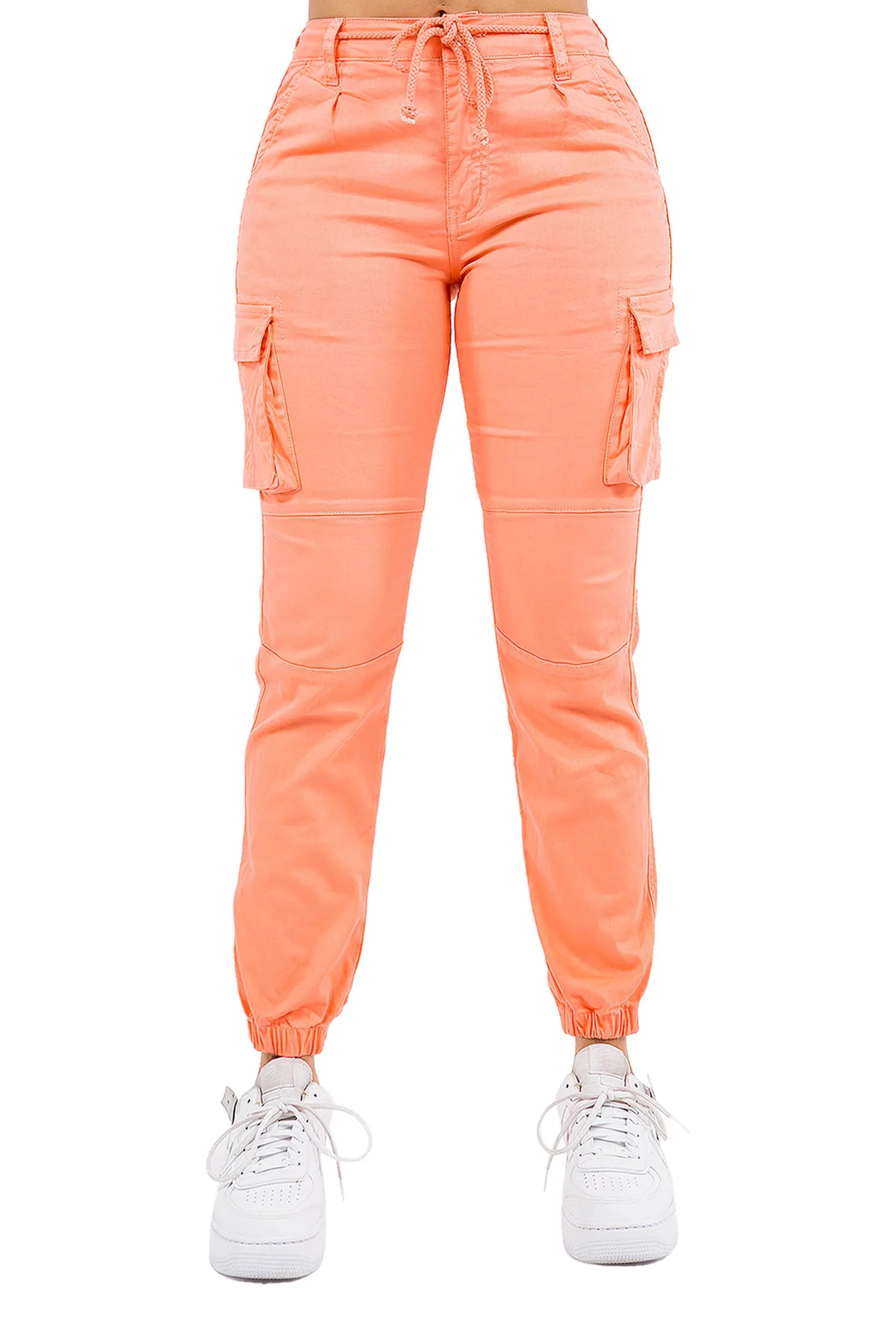 Women's Essential Basic Cropped Colored Cargo Joggers (New Colorways)