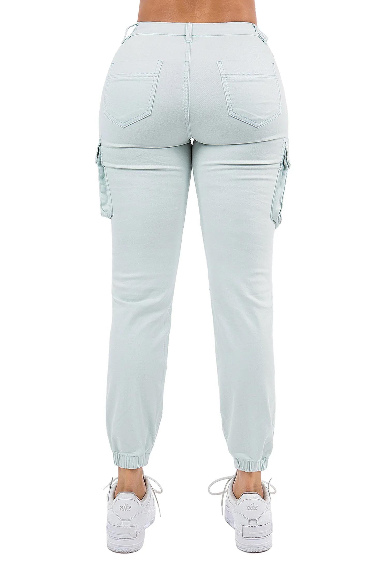 Women's Essential Basic Cropped Colored Cargo Joggers (New Colorways)