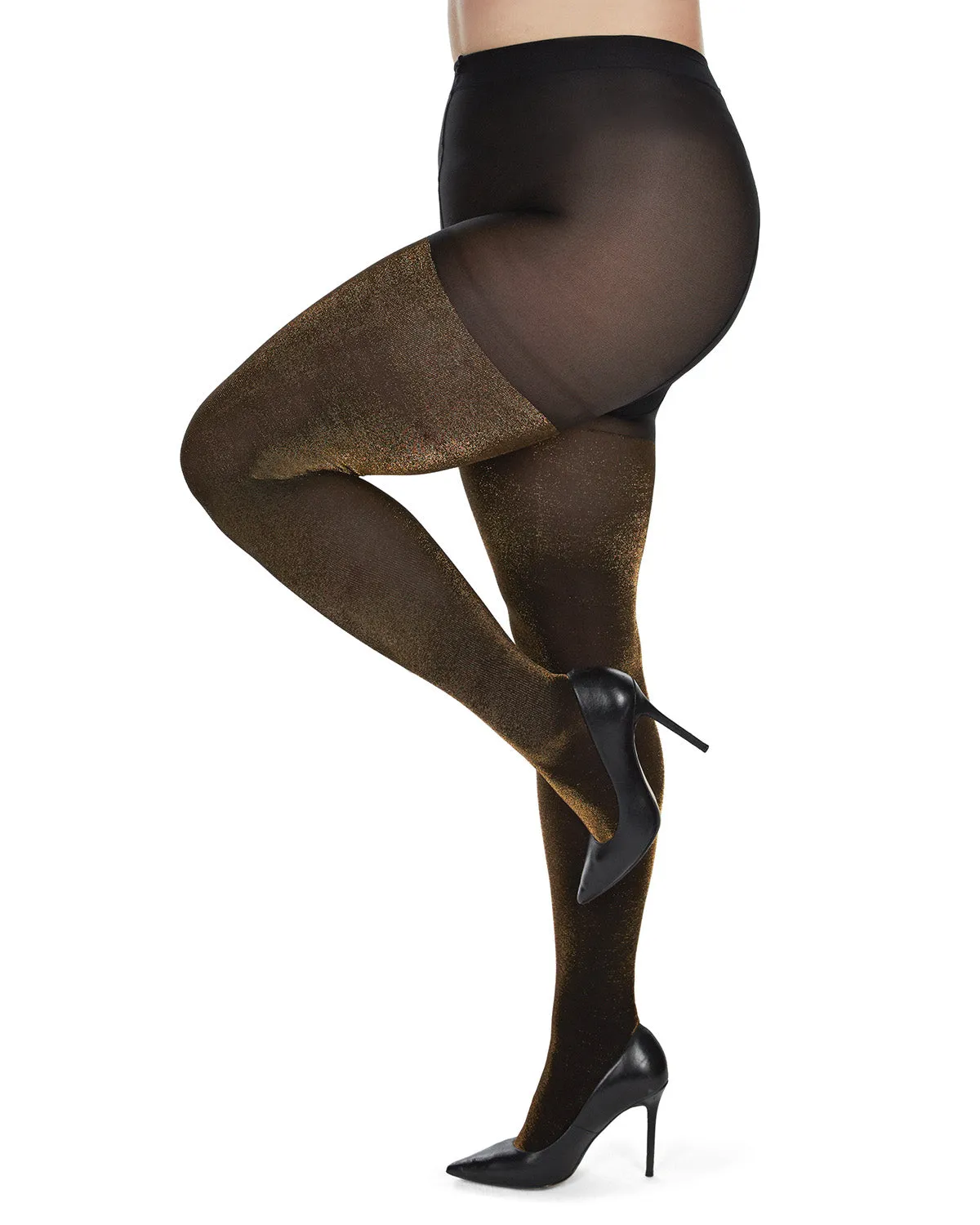 Women's Opaque Liquid Metal Nylon Tights