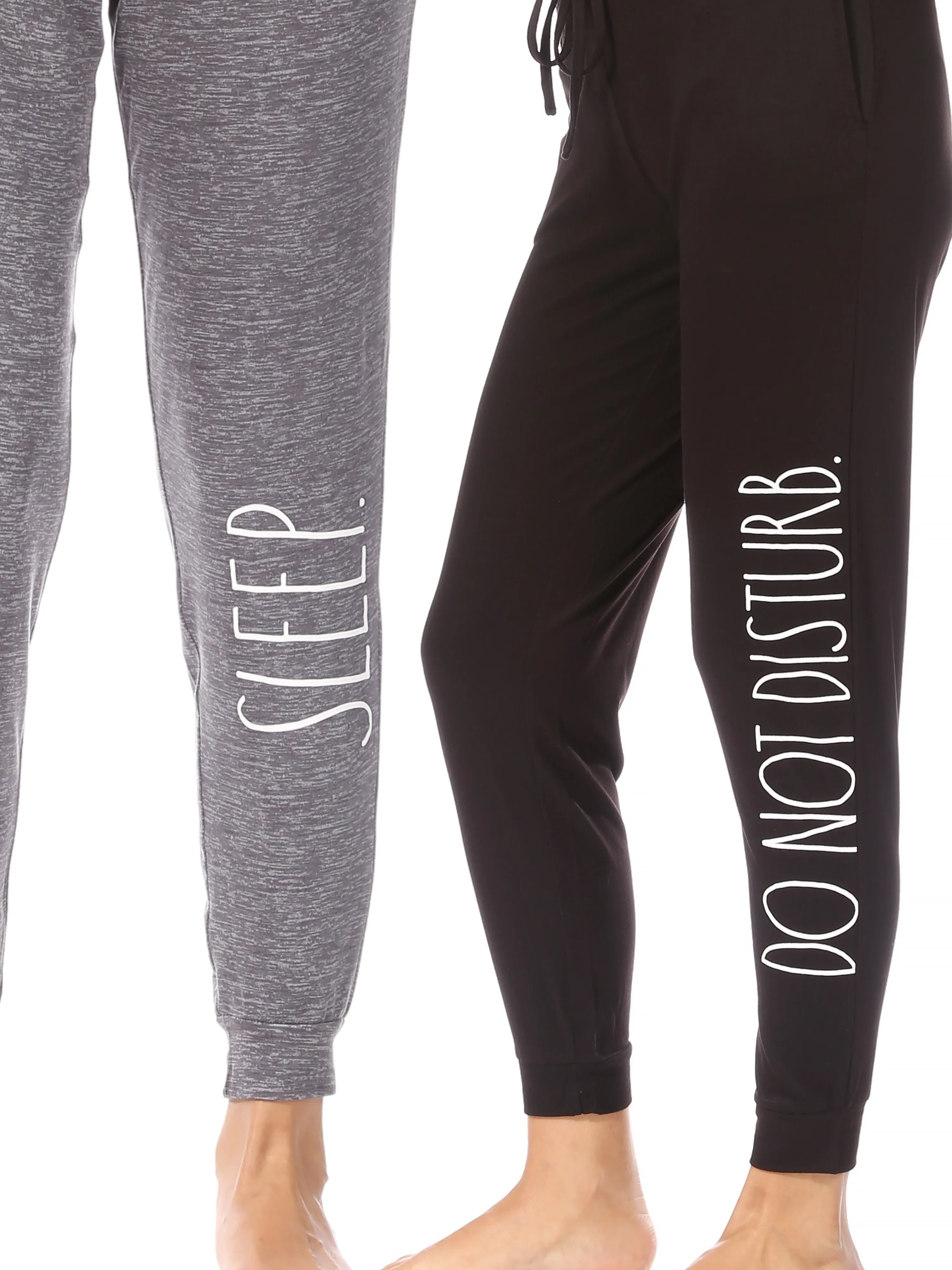 Women's "SLEEP" & DO NOT DISTURB" 2-Pack Drawstring Pajama Joggers