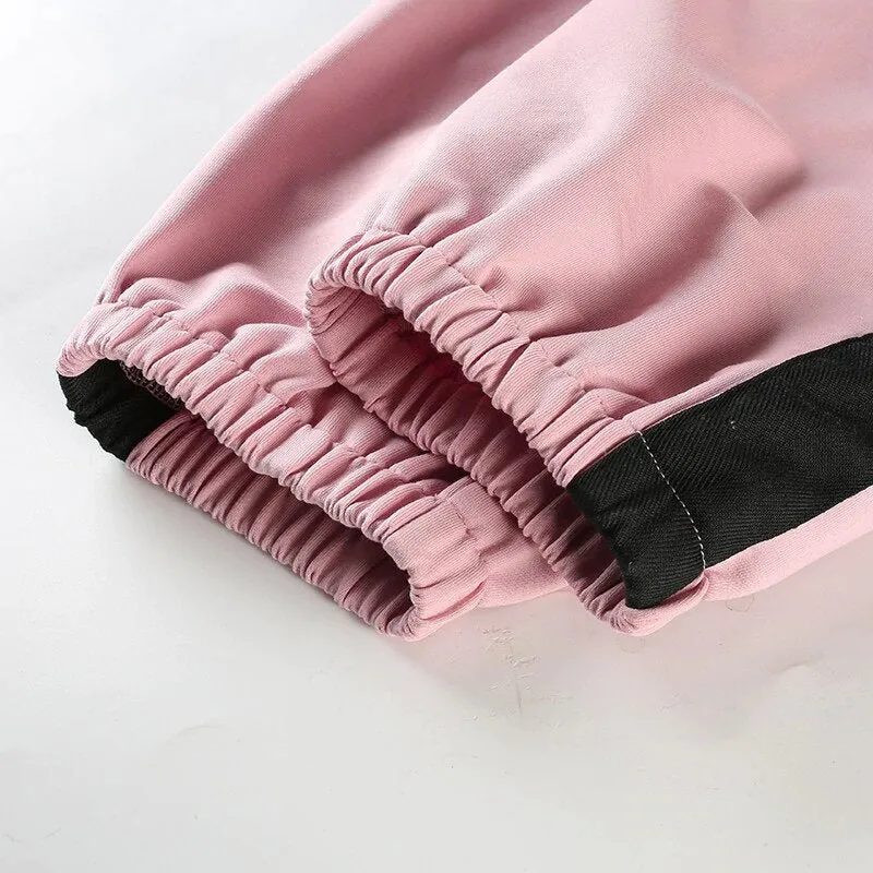 Women's Summer Cotton High-Waist Fitness Joggers With Side Stripes