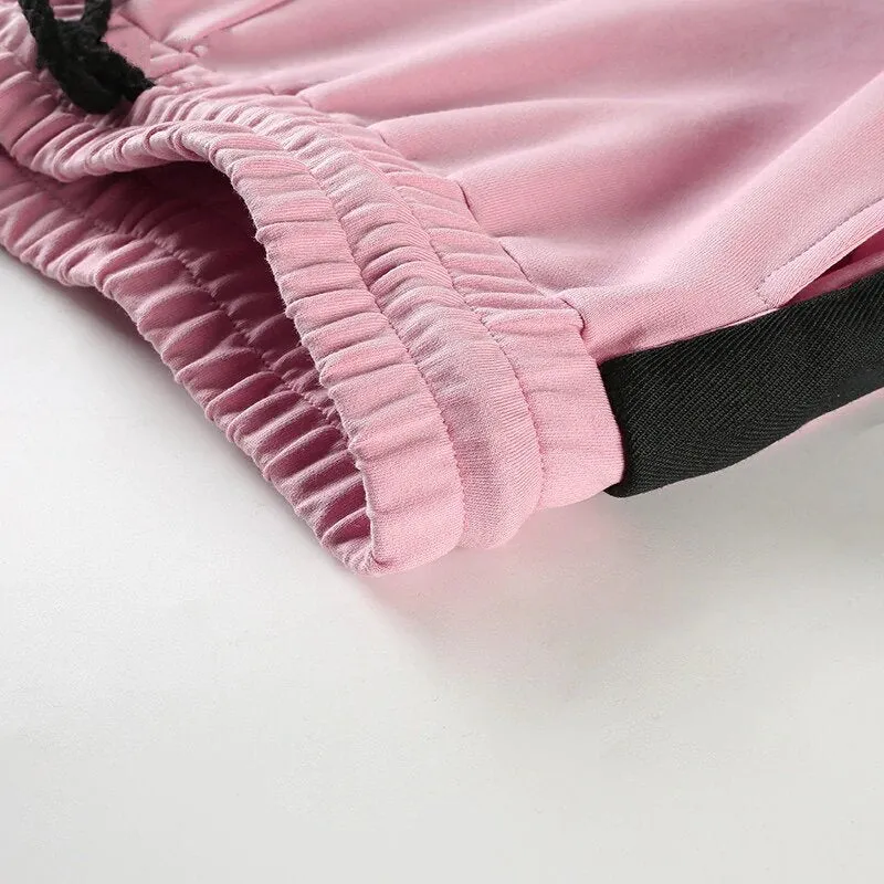 Women's Summer Cotton High-Waist Fitness Joggers With Side Stripes