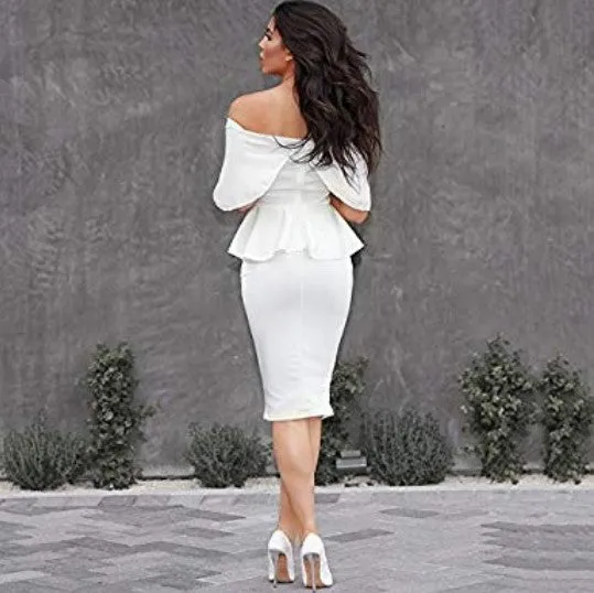 Women's Summer Off-Shoulder Sleeveless Bodycon Dress With Ruffles