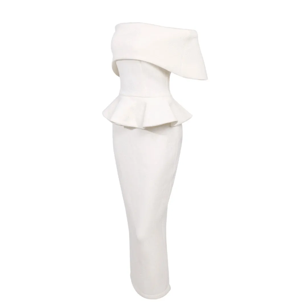 Women's Summer Off-Shoulder Sleeveless Bodycon Dress With Ruffles