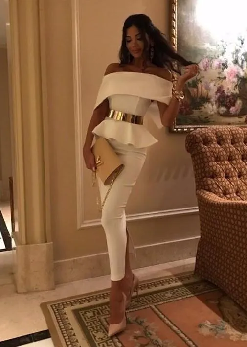 Women's Summer Off-Shoulder Sleeveless Bodycon Dress With Ruffles