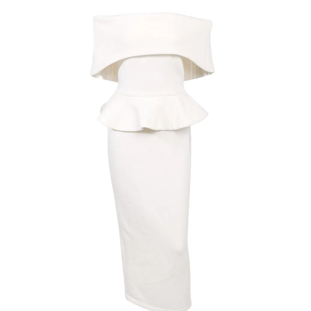 Women's Summer Off-Shoulder Sleeveless Bodycon Dress With Ruffles