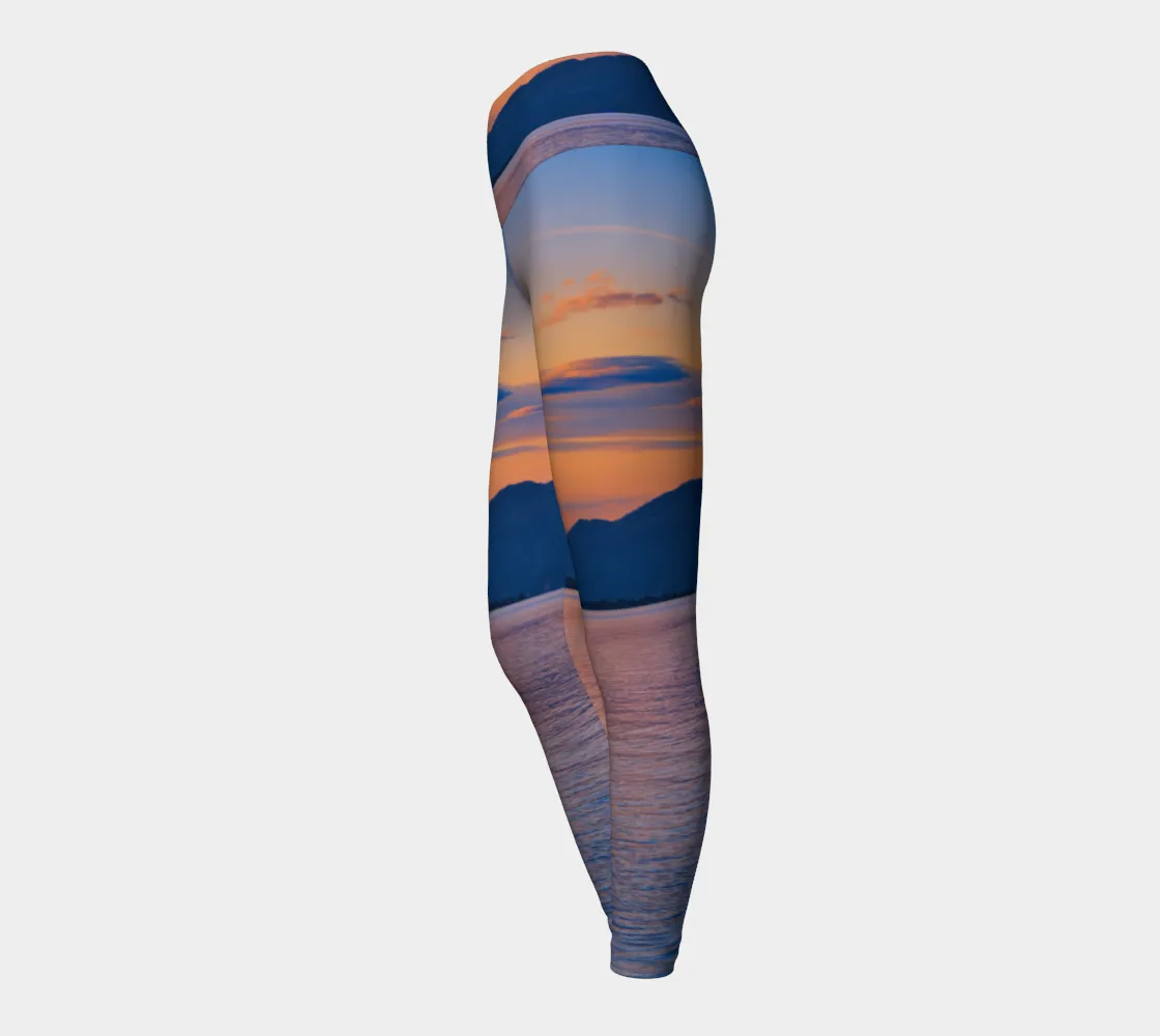 Women's Yoga Leggings - Penticton Okanagan Lake Sunset