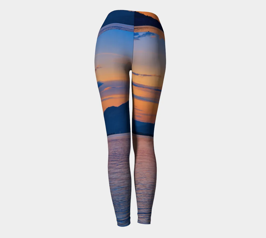 Women's Yoga Leggings - Penticton Okanagan Lake Sunset