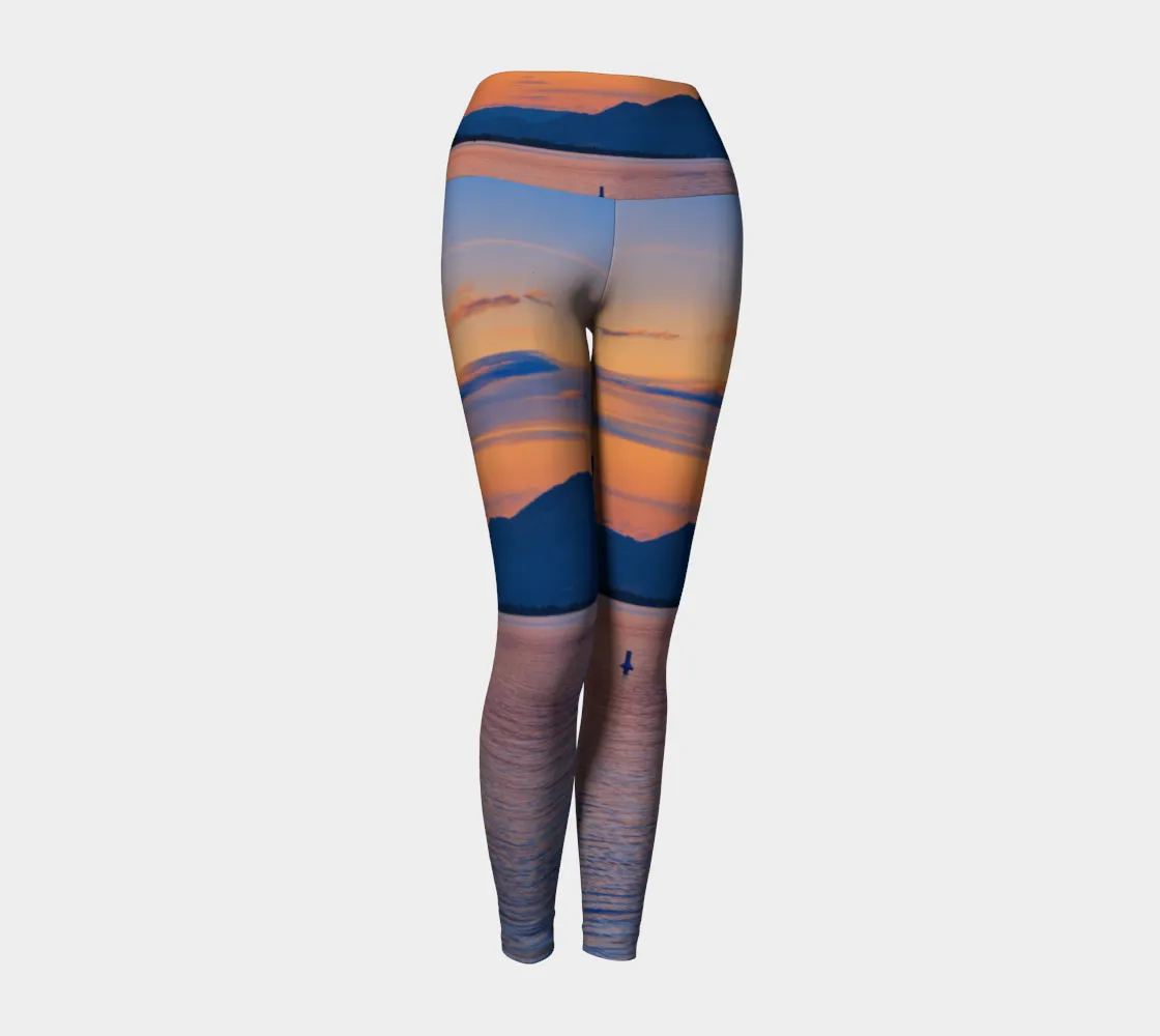 Women's Yoga Leggings - Penticton Okanagan Lake Sunset