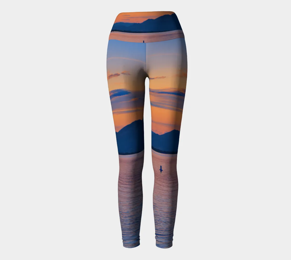 Women's Yoga Leggings - Penticton Okanagan Lake Sunset