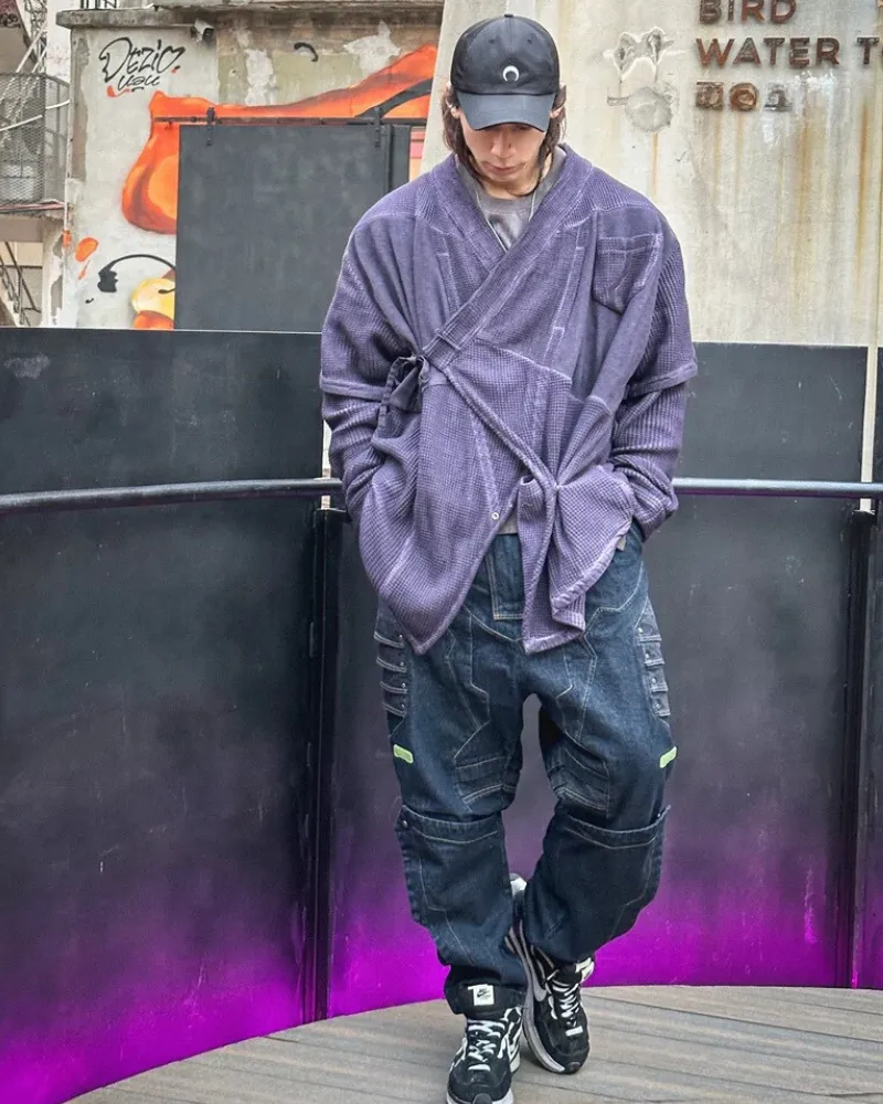 XIPHEVIL Cyberpunk Outfits Heavy Mecha Baggy Unisex Jeans