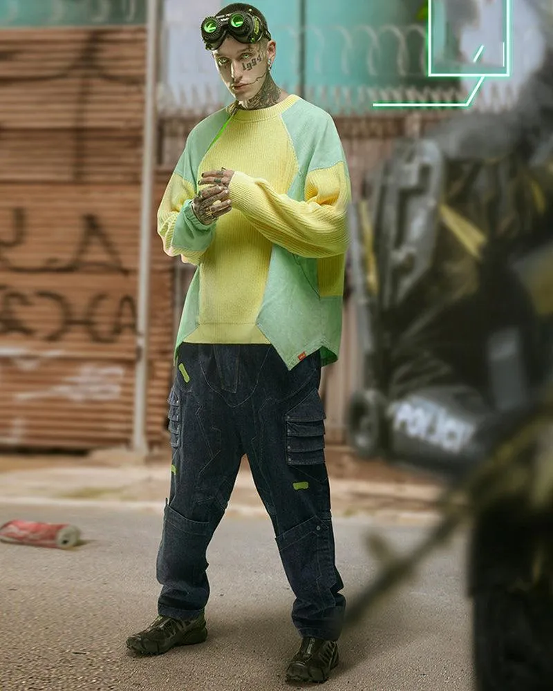 XIPHEVIL Cyberpunk Outfits Heavy Mecha Baggy Unisex Jeans