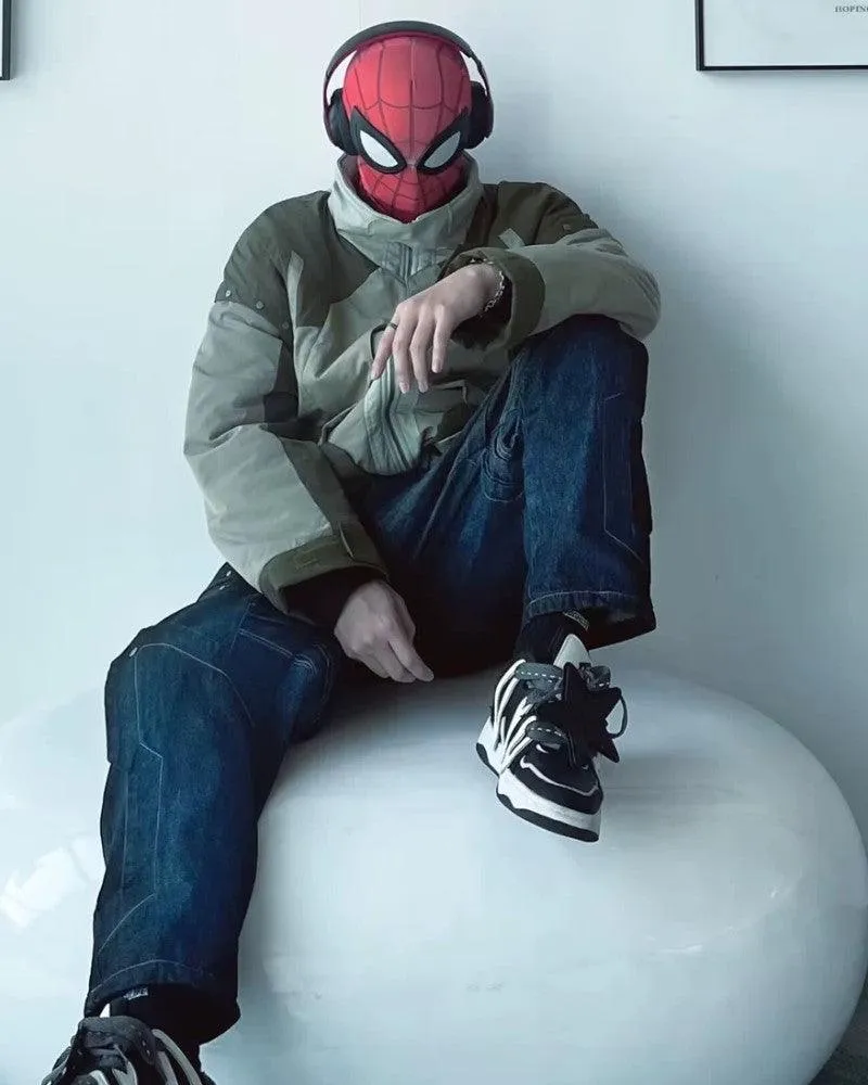 XIPHEVIL Cyberpunk Outfits Heavy Mecha Baggy Unisex Jeans
