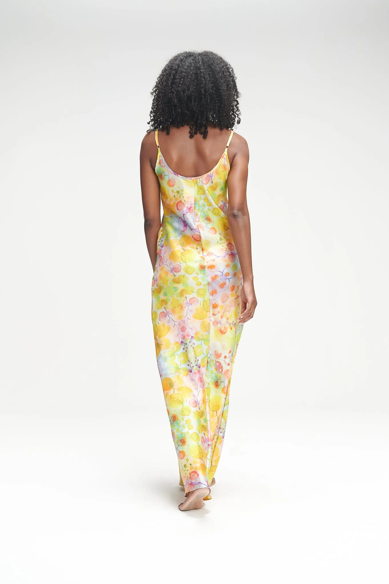 Yellow Kaleidoscope Slip Dress (long)